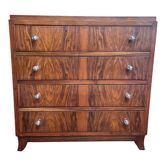 Art Deco walnut chest of drawers
