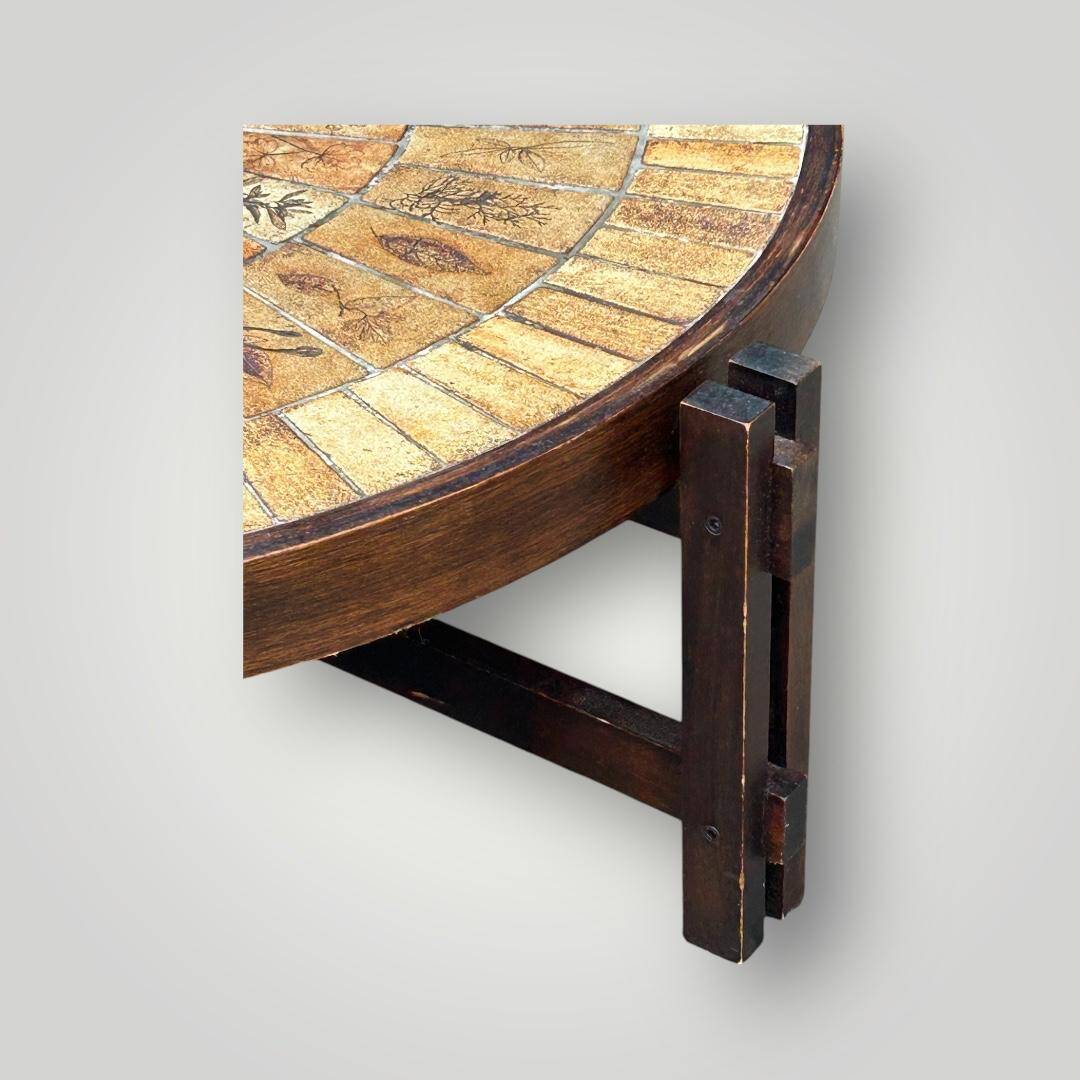 Circular Coffee Table “Les Herbiers” By Roger Capron - Ceramic 1960 Vallauris