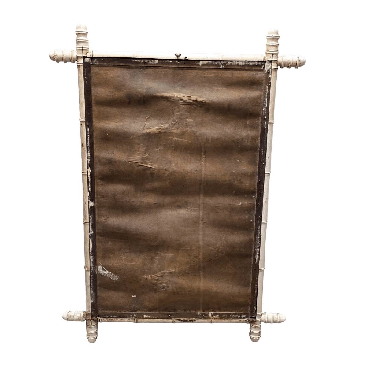 Vintage White Faux Bamboo Mirror, 1930/40s