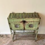 Storage cabinet in water green metal
