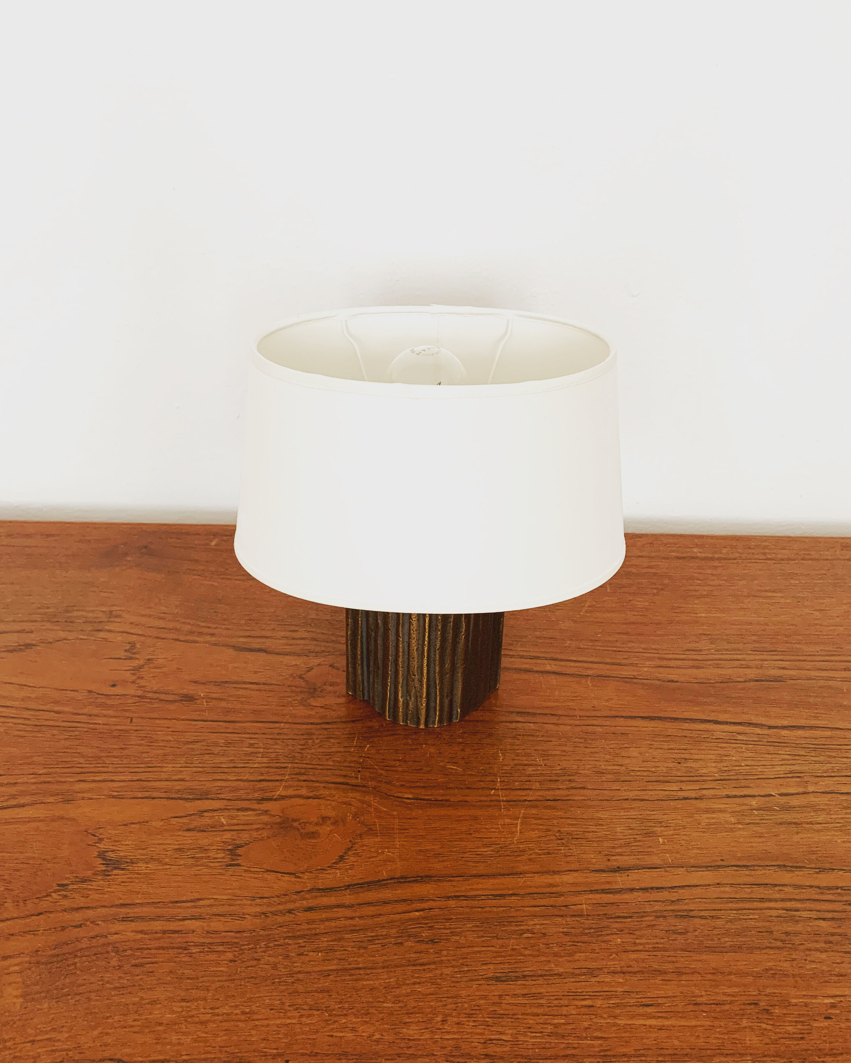 Brutalist brass table lamp