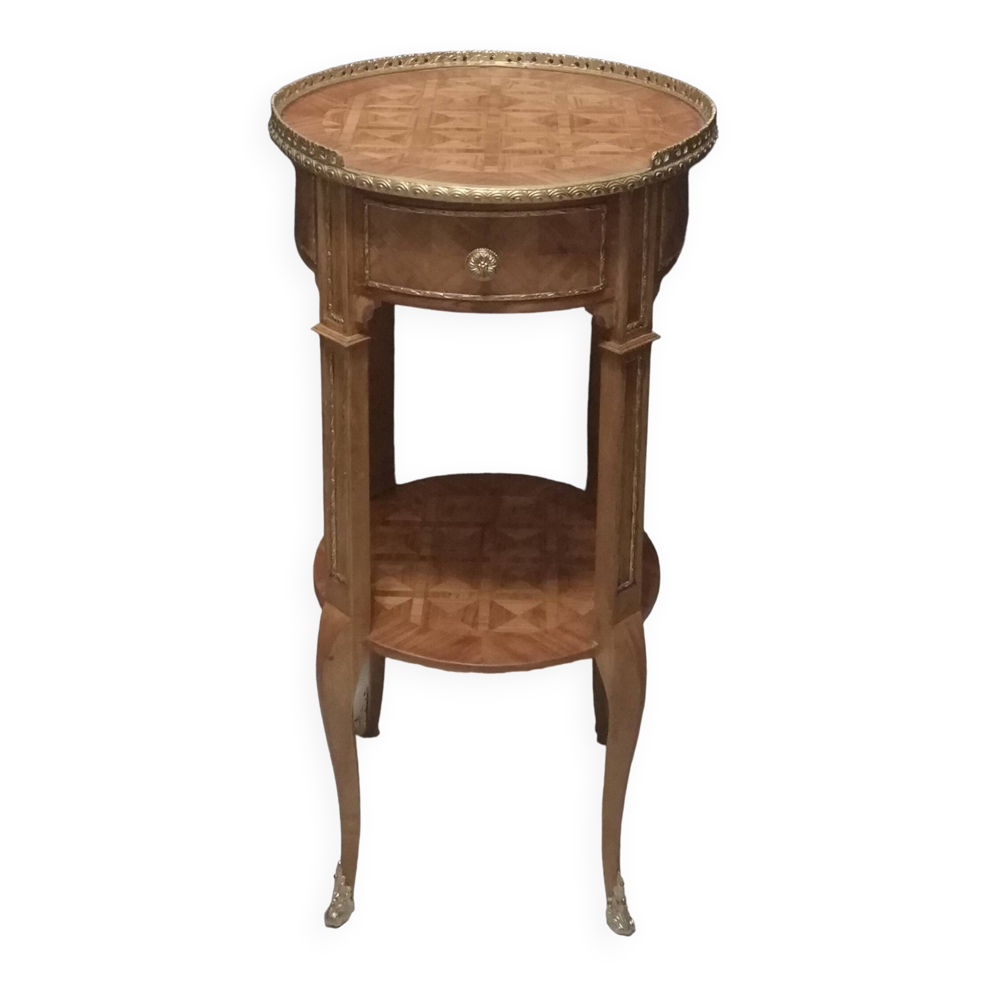 Louis XV style marquetry pedestal table or coffee table