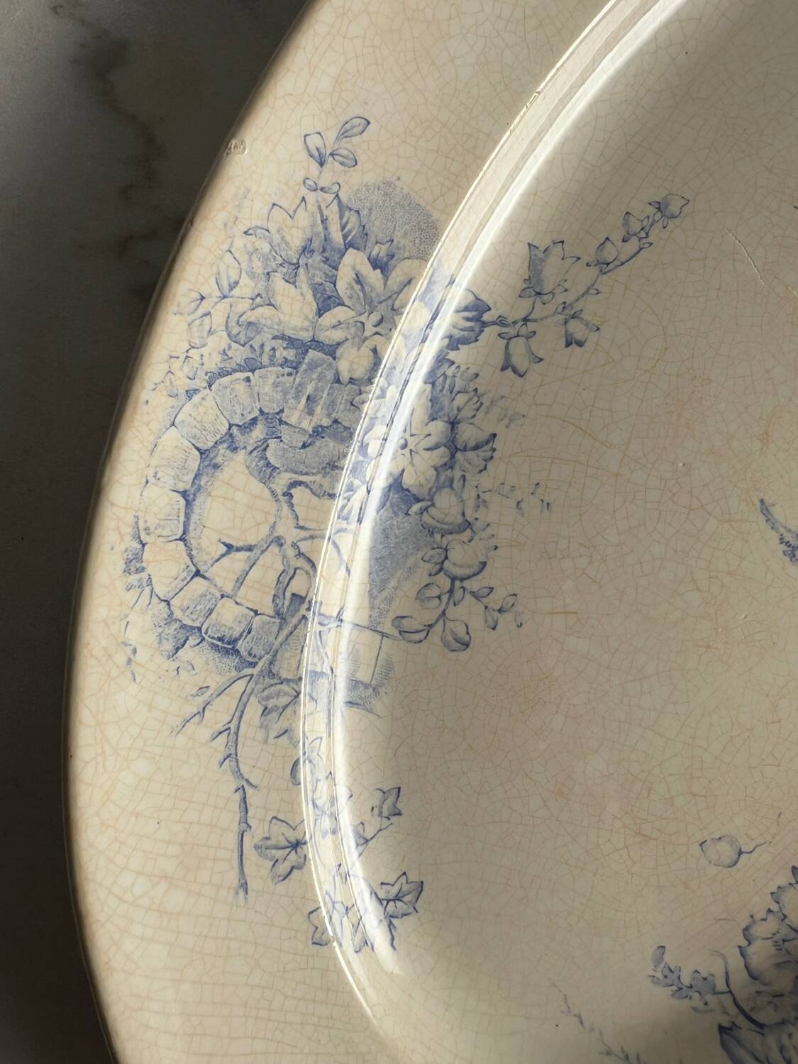 Old floral decor presentation plate