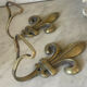 Pair of antique gilt bronze lily flower wall brackets.
