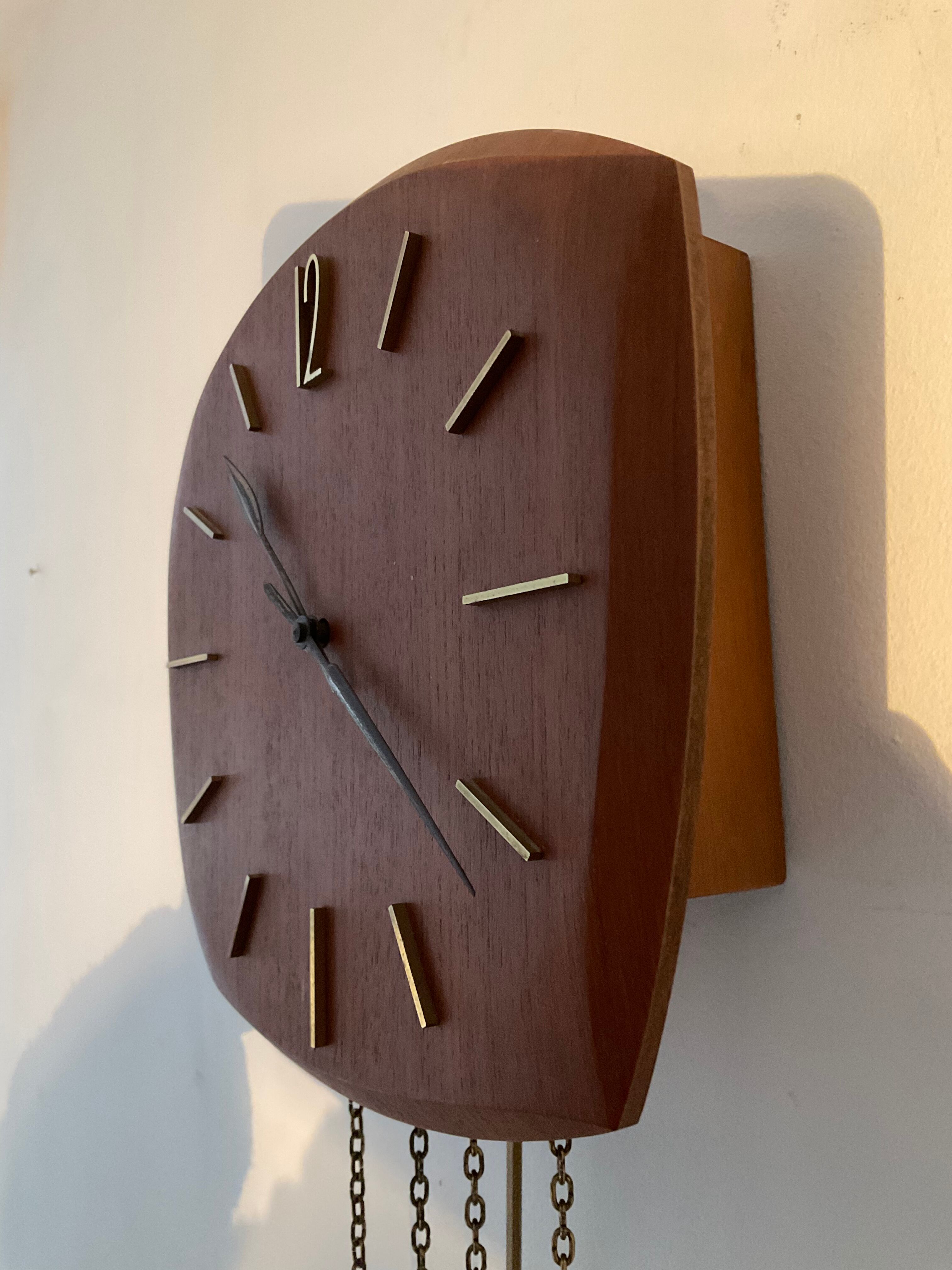 Scandinavian style Junghans teak clock in the 70s