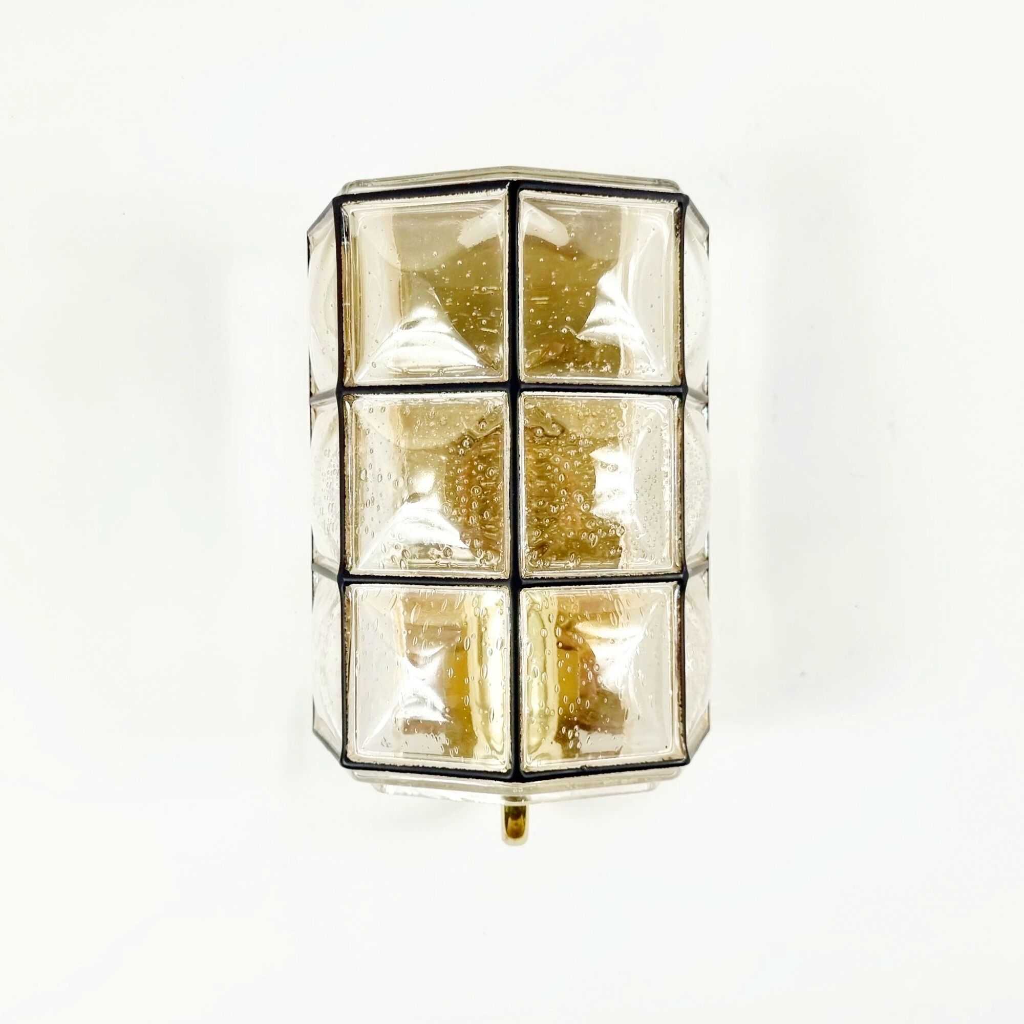 Mid-Century Bubble Glass & Iron Wall Lights from Limburg, Germany, 1960s
