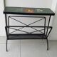 Iron side table with magazine rack