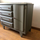 Olive green chest of drawers