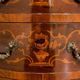 French Louis XV Style Walnut Marquetry Commode, 1950s
