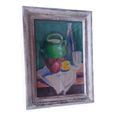 Tableau , aquarelle ,signé Ode , Provence , nature morte , cruche