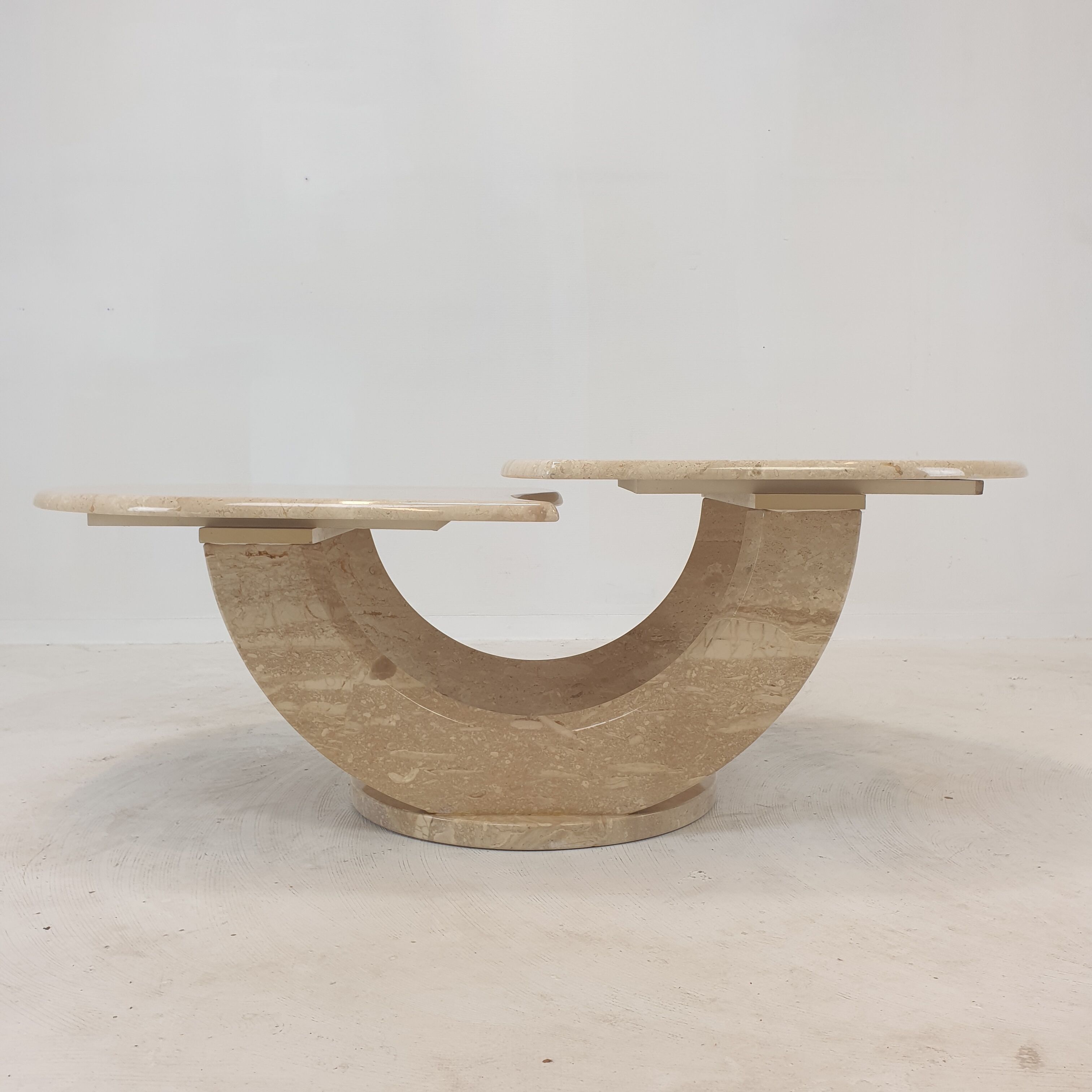 Italian travertine coffee table, 1980s