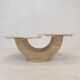 Table basse italienne en travertin, années 1980