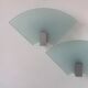 Pair of vintage sandblasted glass wall lights, Italy 1980s