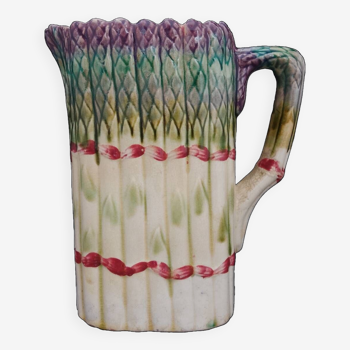 Rare "asparagus" slip pitcher n° 779 Onnaing earthenware France 19th century