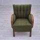 1950s, Danish artdeco armchair, green furniture wool, beech wood, original.
