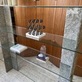 Roche Bobois stone and glass sculpture shelf 1970s