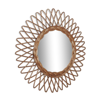 Vintage rattan mirror 38cm