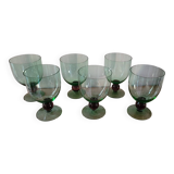 6 vintage design blown glasses from the 60s and 70s