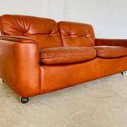 Vintage Danish mid-century cognac leather 2-seater sofa by Sigurd Resell