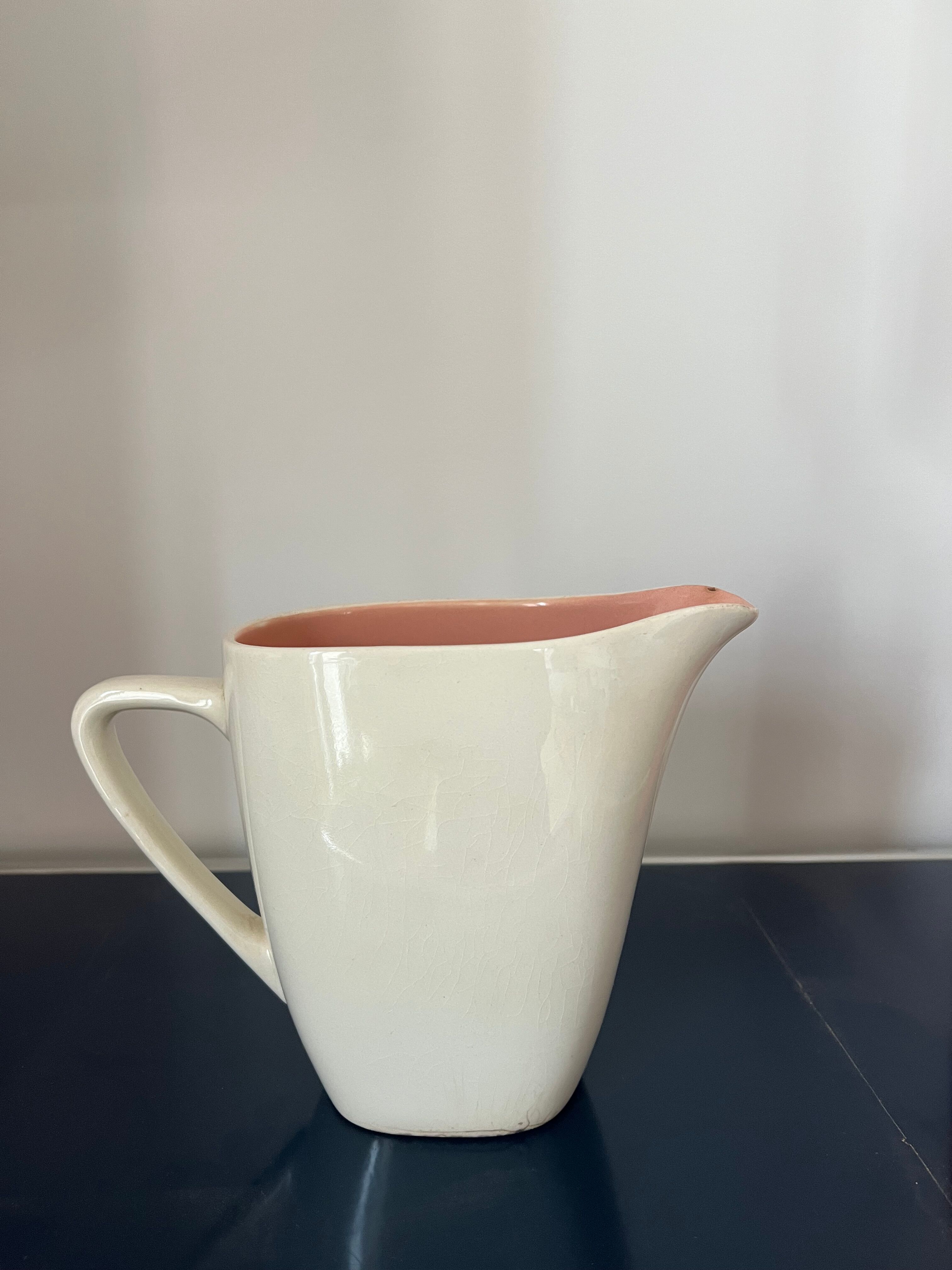 Pink and beige pitcher Villeroy & Boch vintage