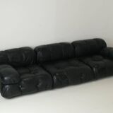 Camaleonda Sofa in Black Leather by Mario Bellini for C&B Italia 1960s