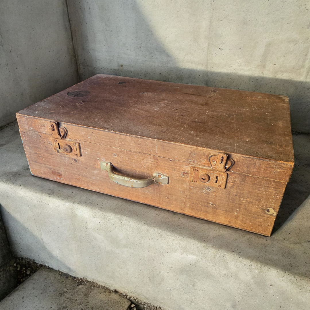 Vintage wooden crate suitcase