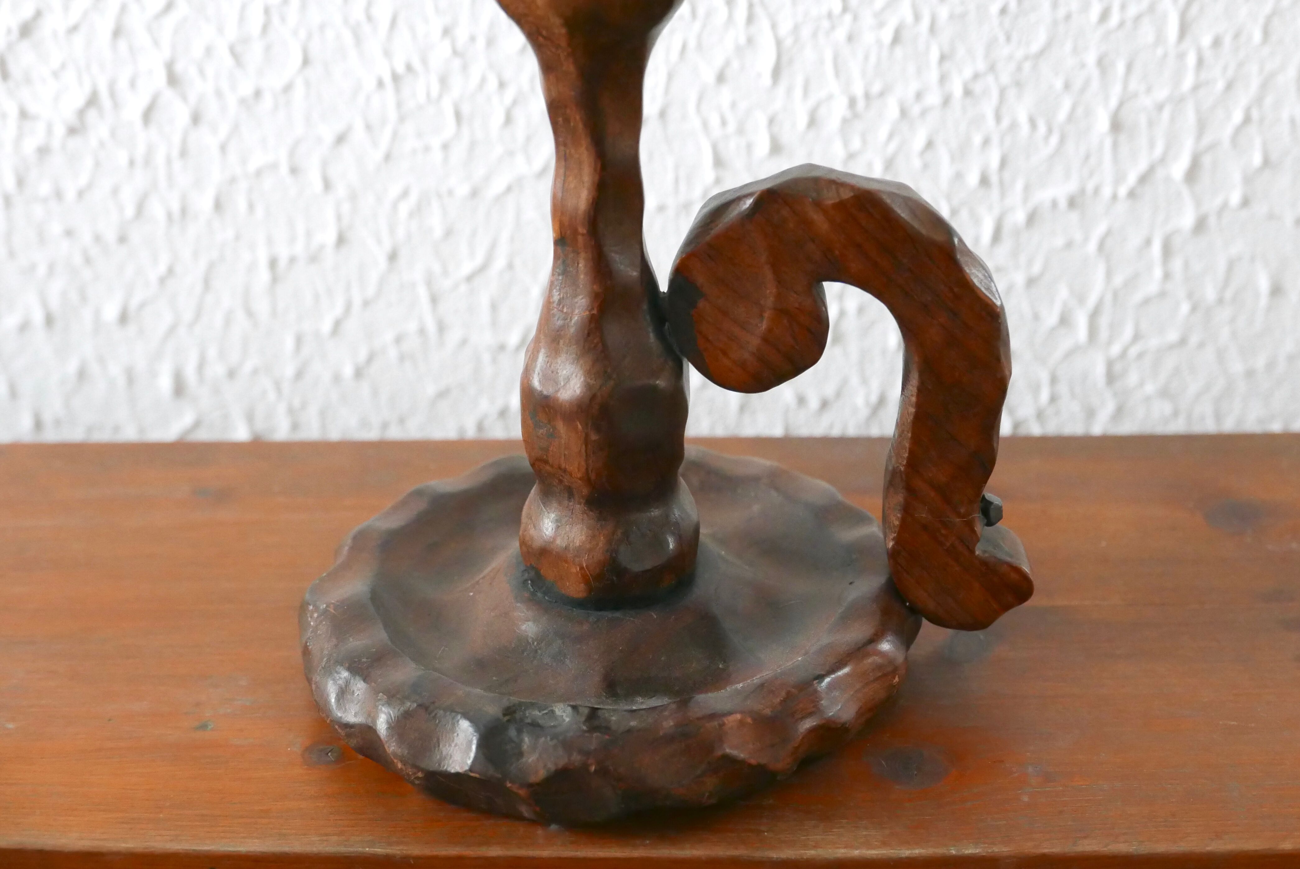 Candlestick in wood, 70s