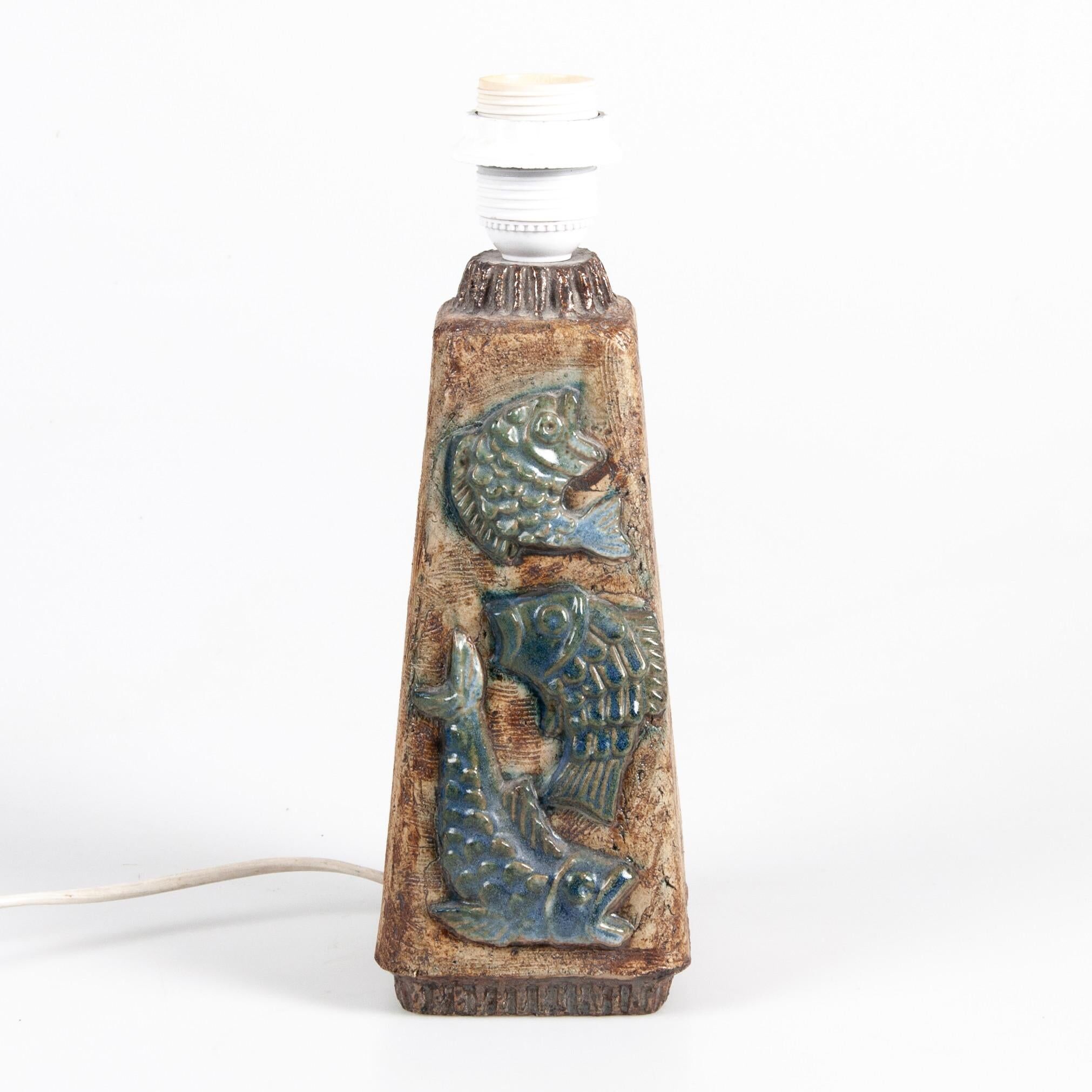Swedish ceramic desk lamp marked Fischer, 1960