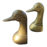 Pair of brass bookend ducks