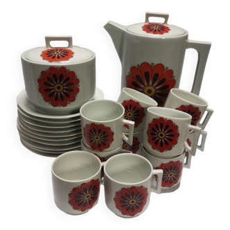 Psychedelic coffee service from the 70s