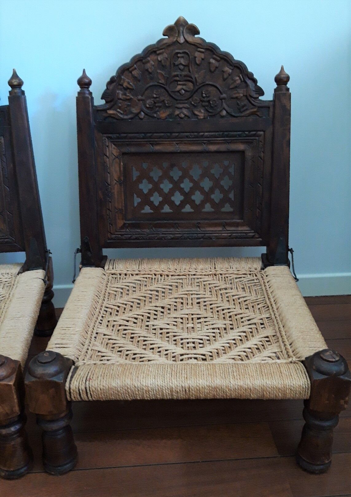 Pair of folding tibetan armchairs