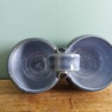 Glazed terracotta double salt dish