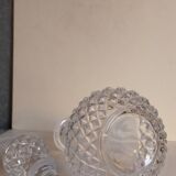 Carafe vintage en verre à picots