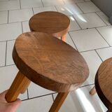 Lot of vintage wooden tripod stools