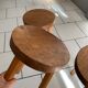 Lot Tabourets Tripode bois vintage