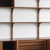 3-piece cado wall unit by poul cadovius for cado, denmark, 1960’s