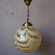 Suspension globe glass from Murano, marbled, brass, 1970s.