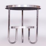 Petite table jaune, kovona, chrome, tchéquie, années 1930