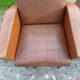 Paire de fauteuils vintage en skaï marron