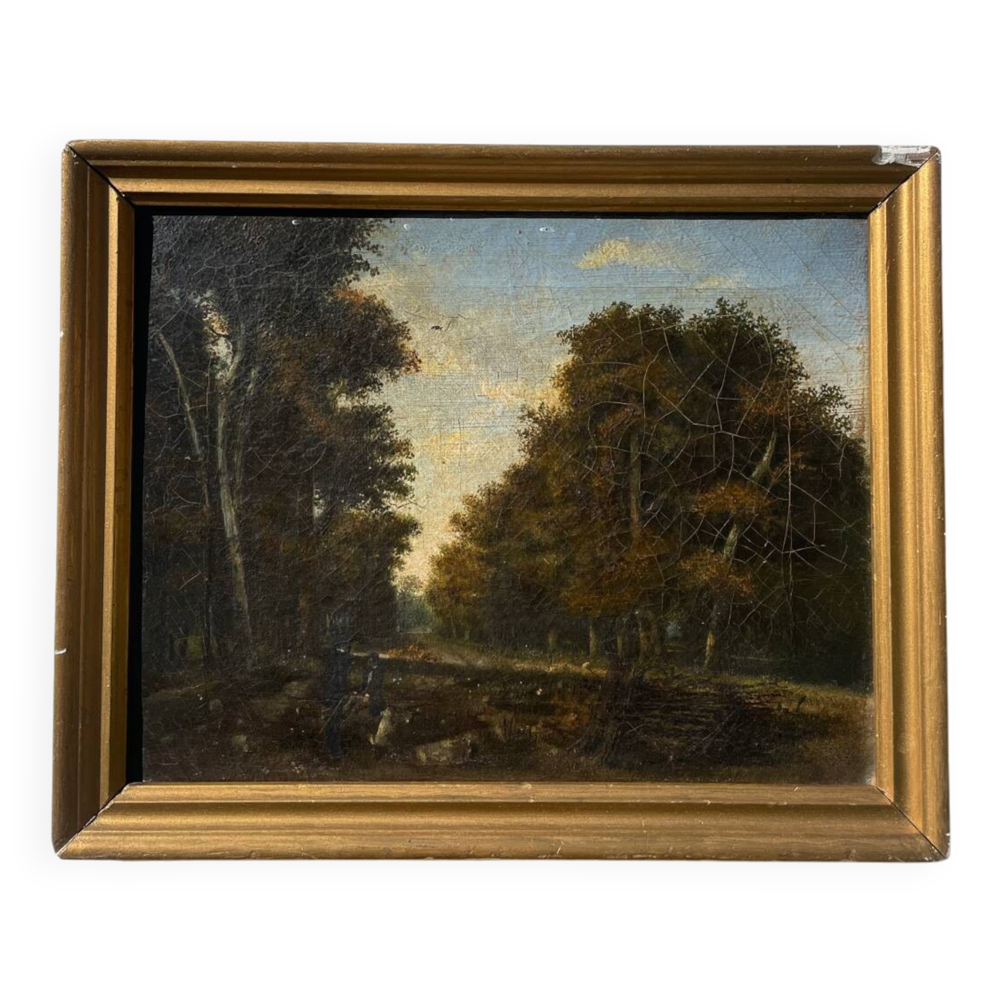Old painting from the Barbizon school signed / oil on canvas signed