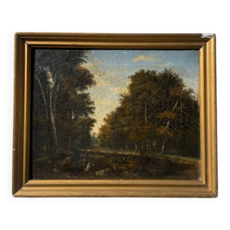 Old painting from the Barbizon school signed / oil on canvas signed