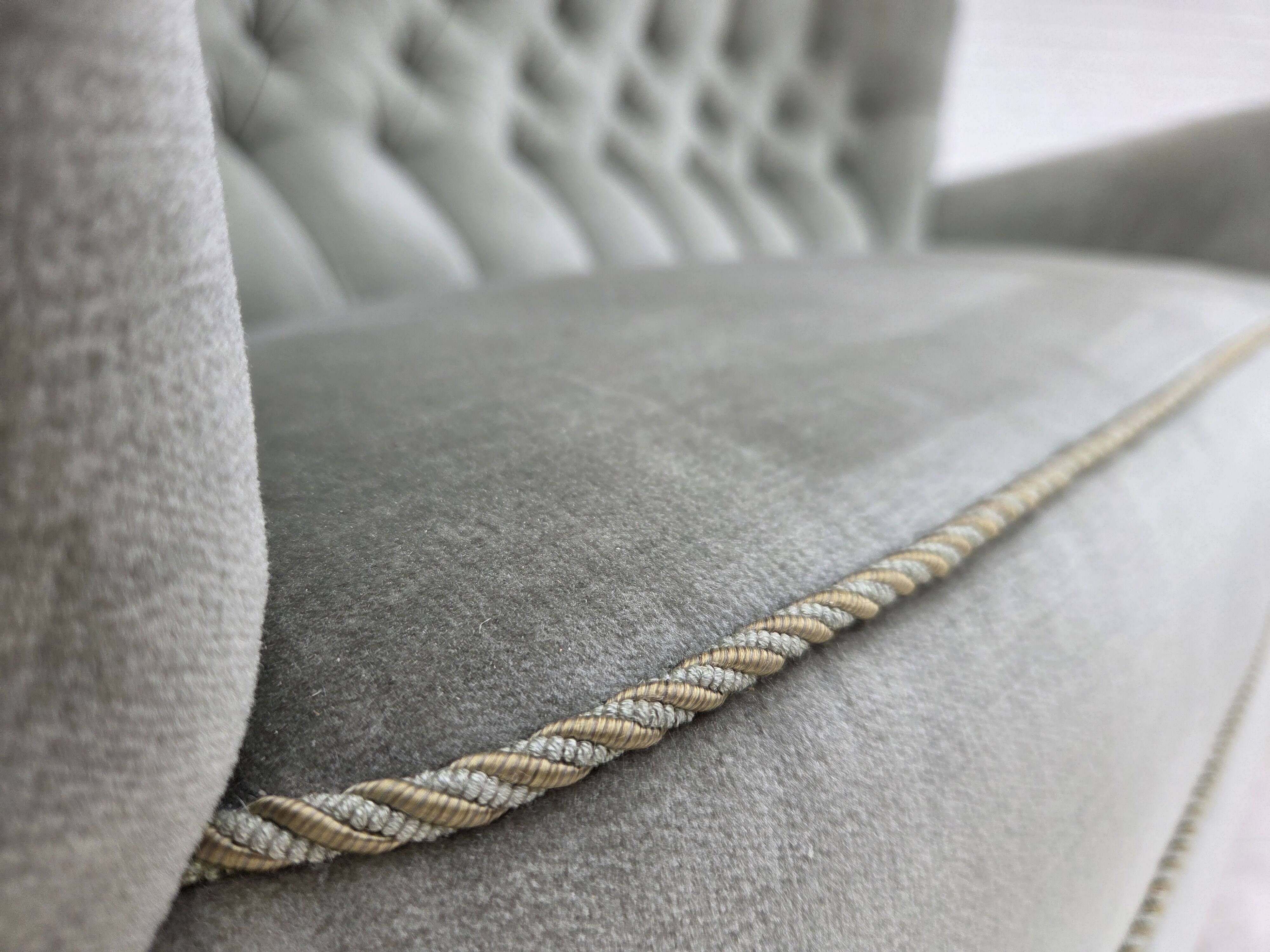 1960s, Danish 2-seater sofa. light green furniture velour.