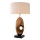 Pair of table lamps in patinated brass and black granite base.