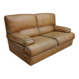 Contemporary brown vintage leather sofa