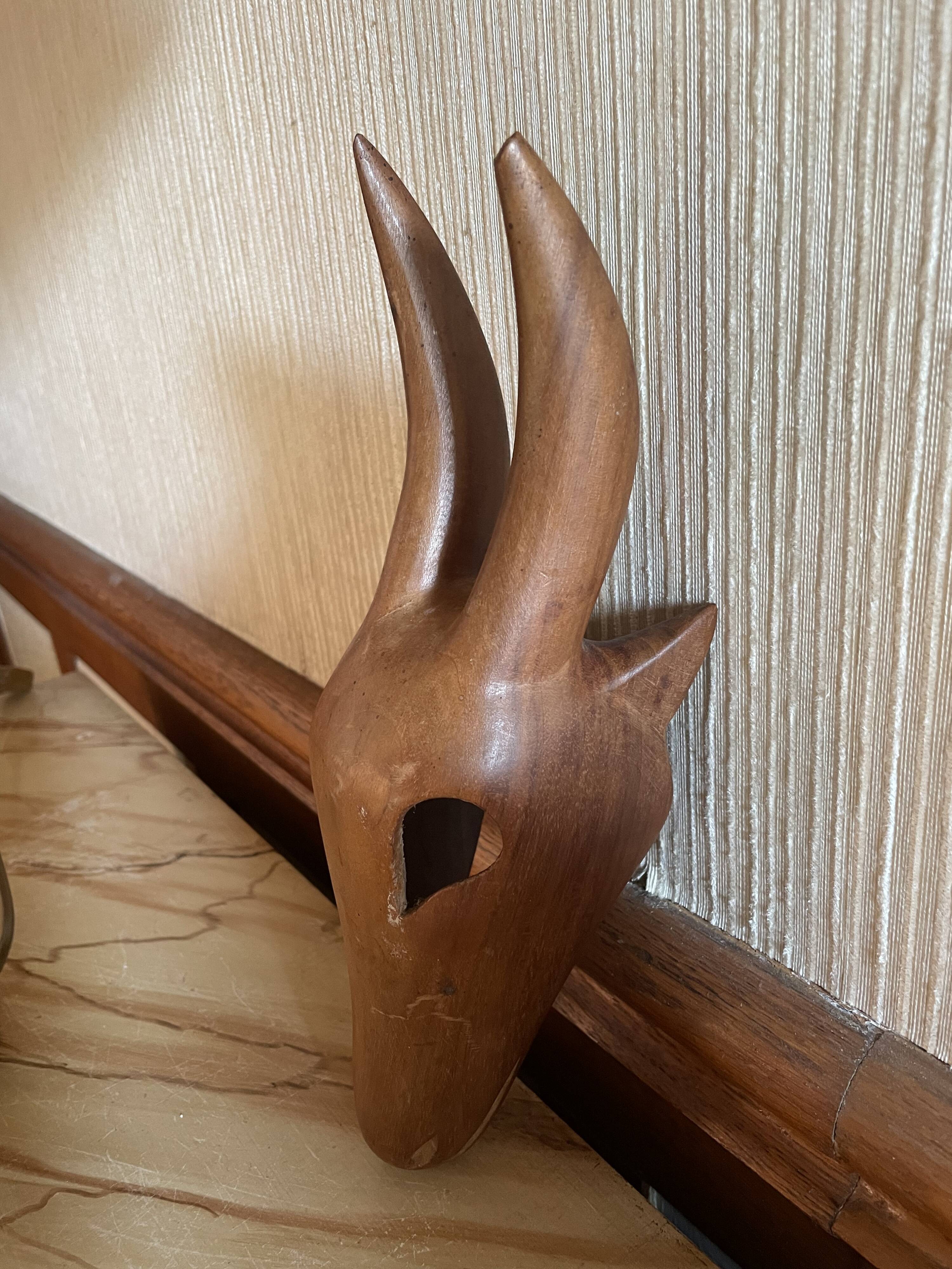Wooden goat trophy