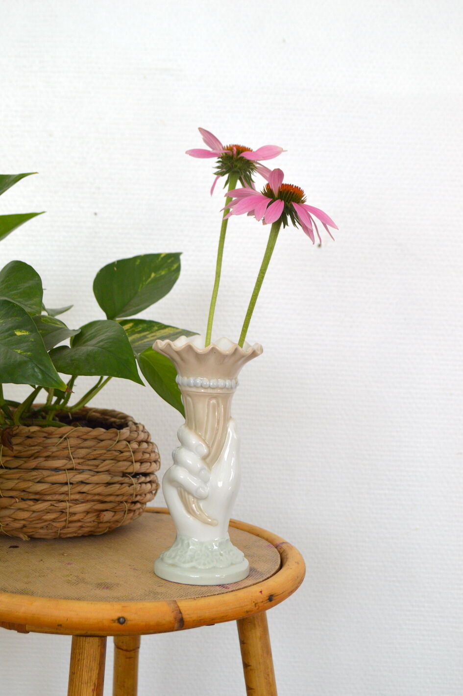 Opaline hand vase