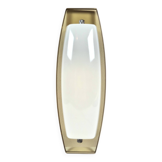 Veca vintage Art Deco white and amber glass wall lamp