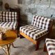 3 vintage wooden armchairs/lounges
