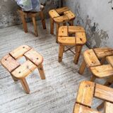 Set of 6 Olof Ottelin stools, Finland 1950.