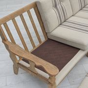1970s, Danish 3-seater sofa, beige furniture wool, solid oak wood.